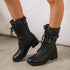 Damen-Militärische Schnürstiefel | Mittelhohe Winterreitstiefel